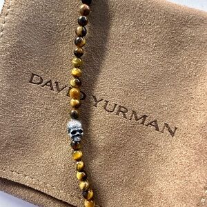 David Yurman Mens 8 inch Tiger Eye Sterling Silver Bracelet